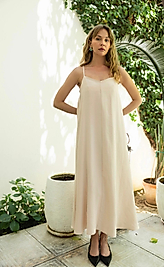 KADIN ASKILI BASİC UZUN ELBİSE TAŞ